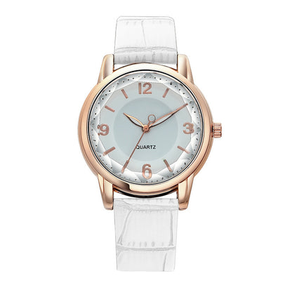 Elegant Women's Quartz Watch - Genuine Leather Strap, Water-Resistant, Versatile for All Occasions