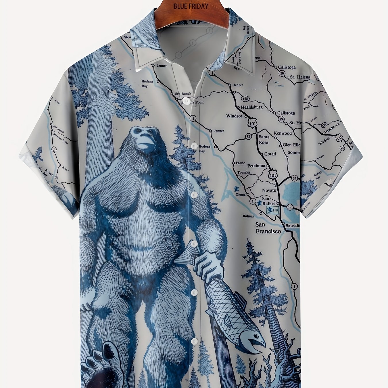Men's Coconut Tree Print Hawaiian Shirt