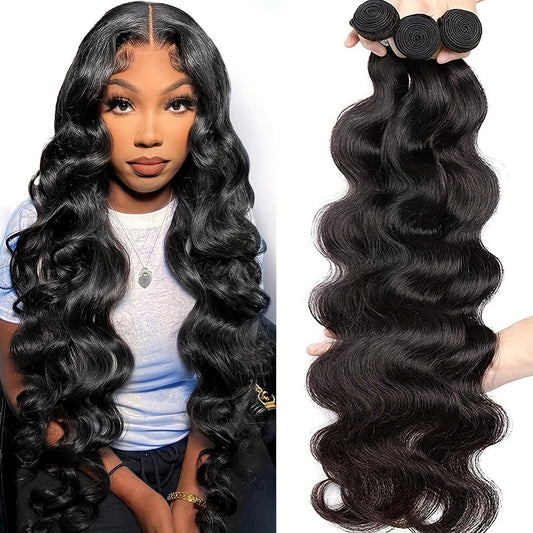 10A Brazilian Body Wave Hair Extensions - 3-Pack Human Remy Hair Bundles, Naturally Lustrous & Tangle-Free, Premium Quality for Women, 10-32 Inch Lengths