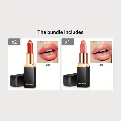 Mermaid Shiny Lipsticks - 9 Colors, Metallic Pearly Temperature Changing Lipsticks with Long Lasting Shimmer and Glitter Valentine's Day Gifts For Music Festival