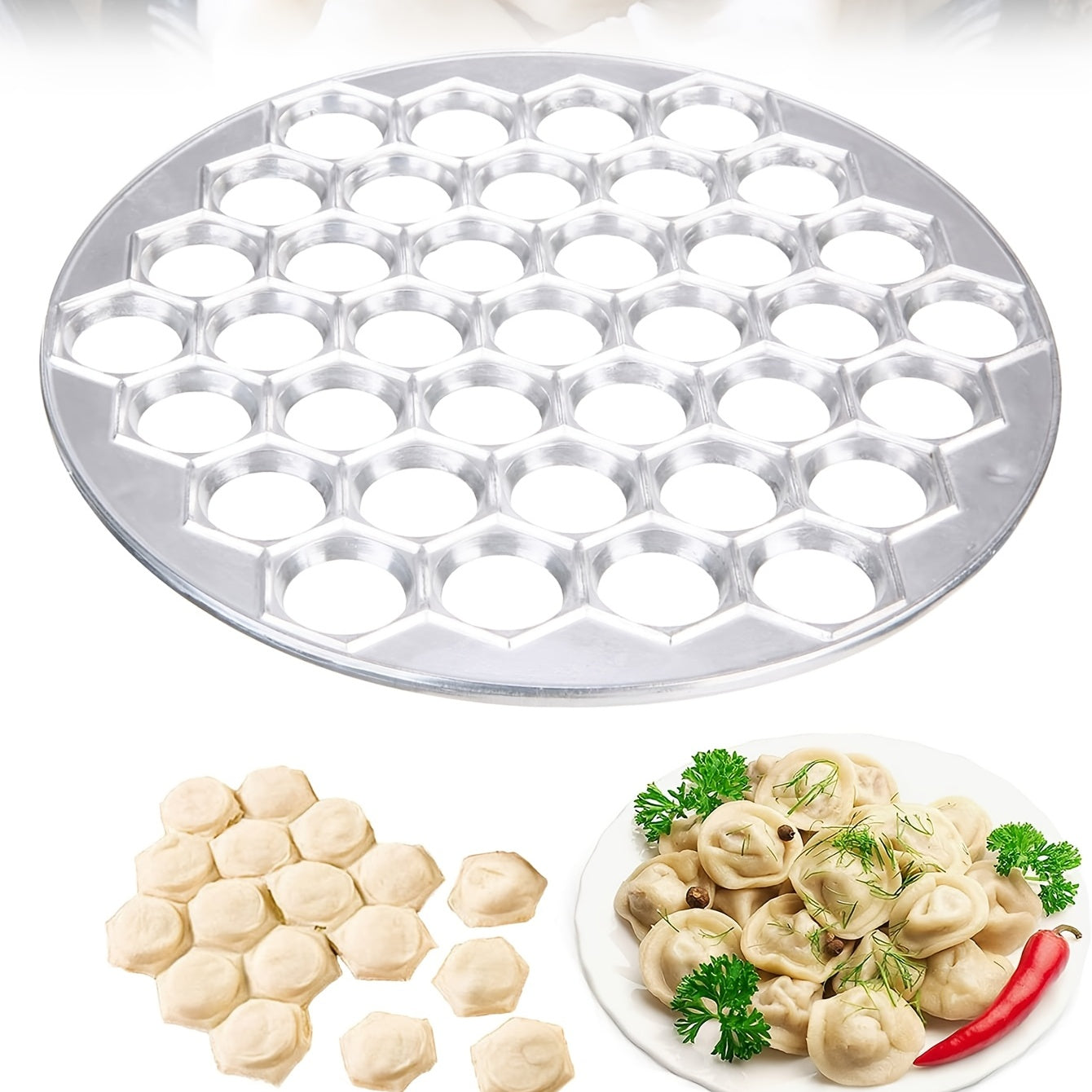 1pc Silvery Ravioli Maker - 37 Holes Dumpling Mold for Easy and Delicious Homemade Dumplings - Stainless Steel - For Cooking Enthusiasts & Home Bakers - Perfect Gift for Foodies