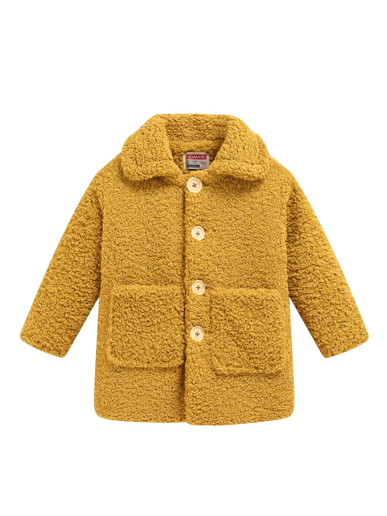 Girls' Cozy Fleece Jacket - Two-Tone Color Block with Plush Lining, Long Sleeves & Button Front, Casual Korean Style Winter Outerwear for Youngsters, Youngsters'S Winter Jacket | Buttonup Front Jacket | Plush Lining Jacket