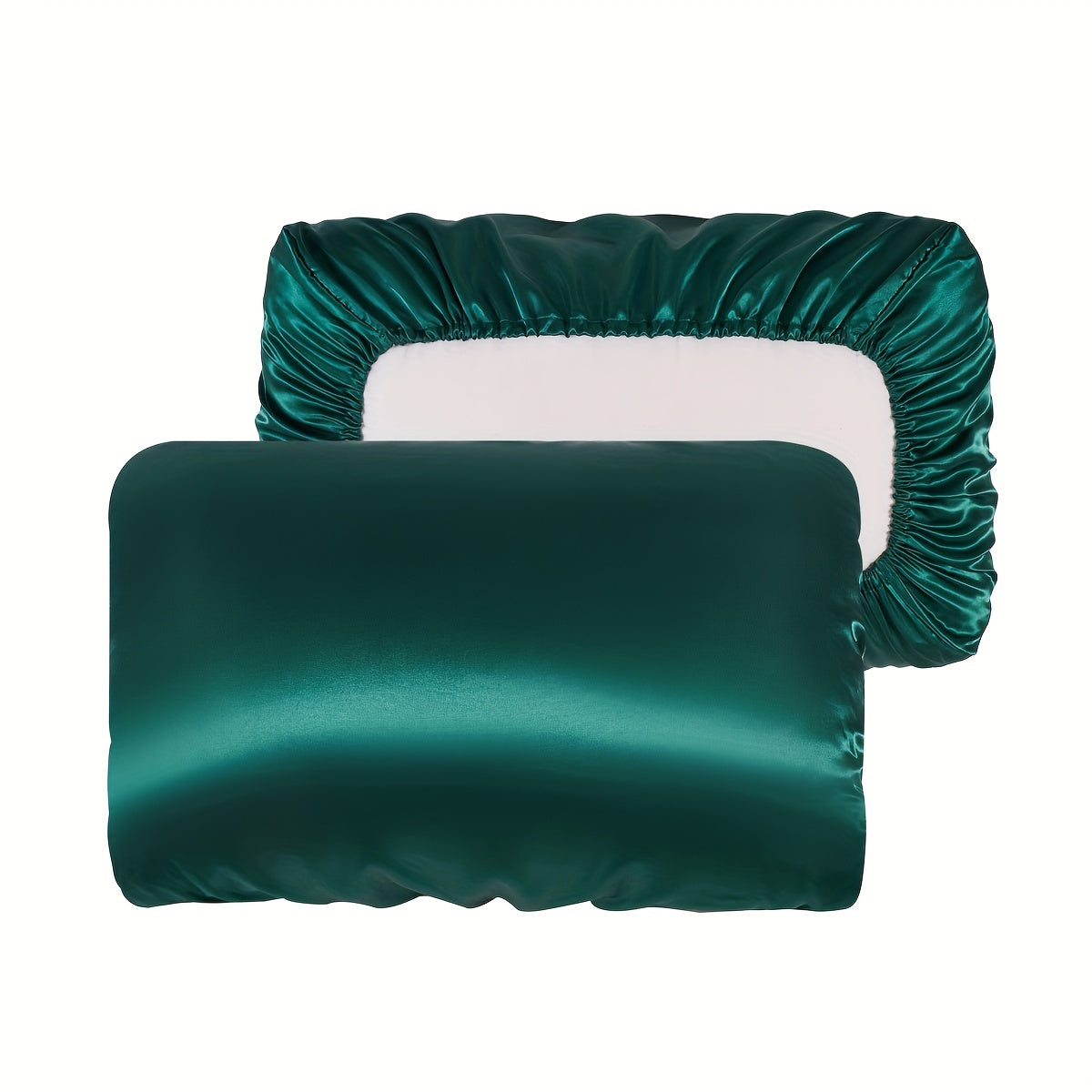 [Soft Satin Pillowcase] 2pcs Soft Breathable Satin Pillowcase | With Elastic Cord - Perfect For A Comfortable Sleep In Your Bedroom