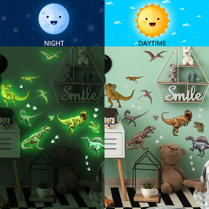 1 Set, Glow In The Dark, Dinosaur Wall Stickers, Removable Waterproof Stickers, Wall Decor For Living Room Bedroom, Home Decor