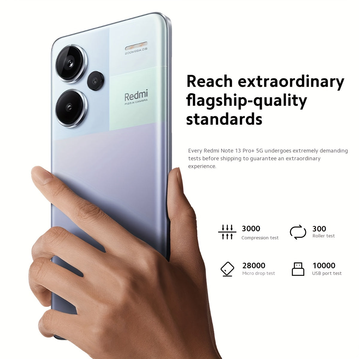 Xiaomi Redmi Note 13 Pro Plus 5G 12G+512G 6.67'' Screen, Unlocked Smartphone, 5000 MAh Battery, 256GB ROM Memory, 8GB RAM, Android 13, MediaTek Dimensity 7200, 4nm Engraved, 8-Cores Up To 2.8GHz