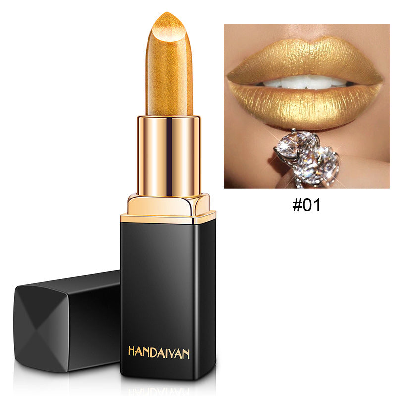 Mermaid Shiny Lipsticks - 9 Colors, Metallic Pearly Temperature Changing Lipsticks with Long Lasting Shimmer and Glitter Valentine's Day Gifts For Music Festival