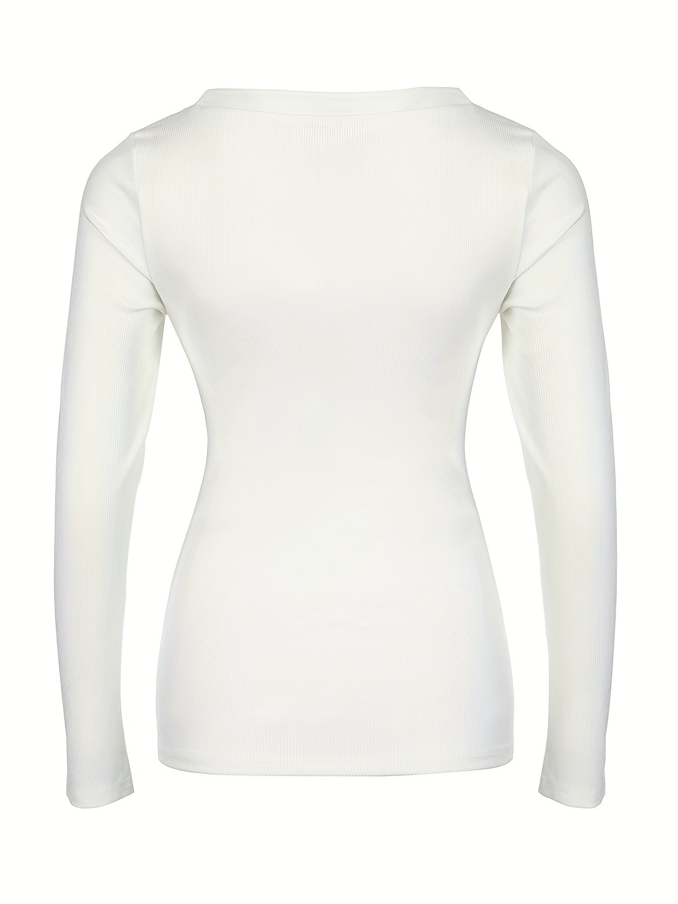 Womens Soft Ribbed Square Neck T-Shirt - Trendy Long Sleeves for Spring & Fall - Versatile Casual Wear