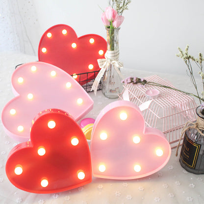 1pc LED Love Lamp Heart Shape Light Small Night Light Christmas Layout Creative Supplies Room Layout, Valentine's Day Christmas & Halloween Decorations