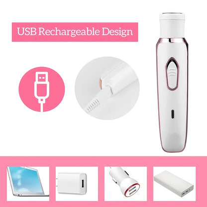 SmoothGlide Womens Electric Shaving Kit - 4-in-1 Cordless Hair Remover for Face, Legs, Underarms & Bikini Area, Wet/Dry Use with Quick-Charge Micro USB, Portable & Perfect for Sensitive Skin, A Luxurious Holiday Gift