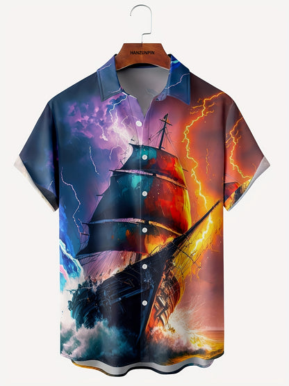 Men's Coconut Tree Print Hawaiian Shirt