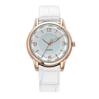Elegant Women's Quartz Watch - Genuine Leather Strap, Water-Resistant, Versatile for All Occasions