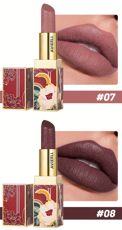 Enchanting Luxurious Matte Velvet Lip Collection - Hydrating, Long-Lasting, Seamless Finish - A Fashionable Chinese Traditional Printed Gift for Women, Perfect for Valentines Day & Lunar New Year Celebrations