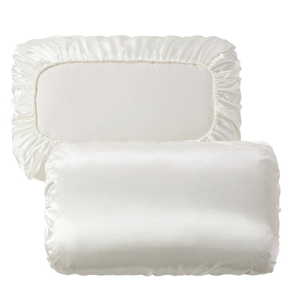 [Soft Satin Pillowcase] 2pcs Soft Breathable Satin Pillowcase | With Elastic Cord - Perfect For A Comfortable Sleep In Your Bedroom