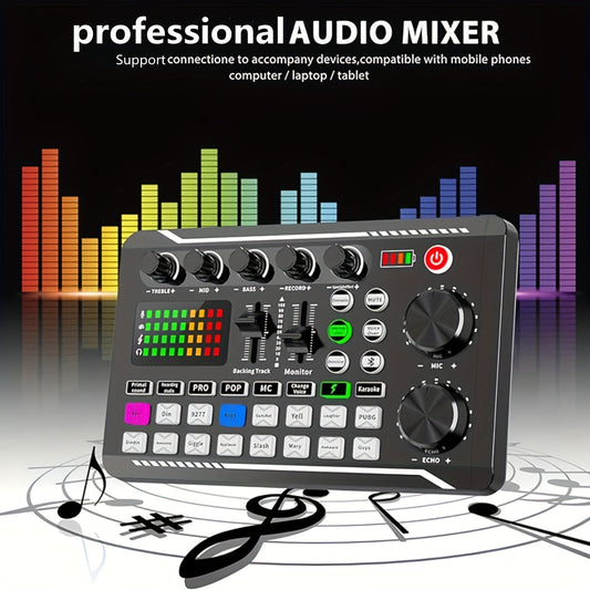 All-In-One Professional Audio Mixer, Podcast Equipment Caster with DJ Mixer Effects, Voice Changer, and Podcast Production Studio Equipment for Streaming, Podcasting, Gaming, PC, and Smartphone
