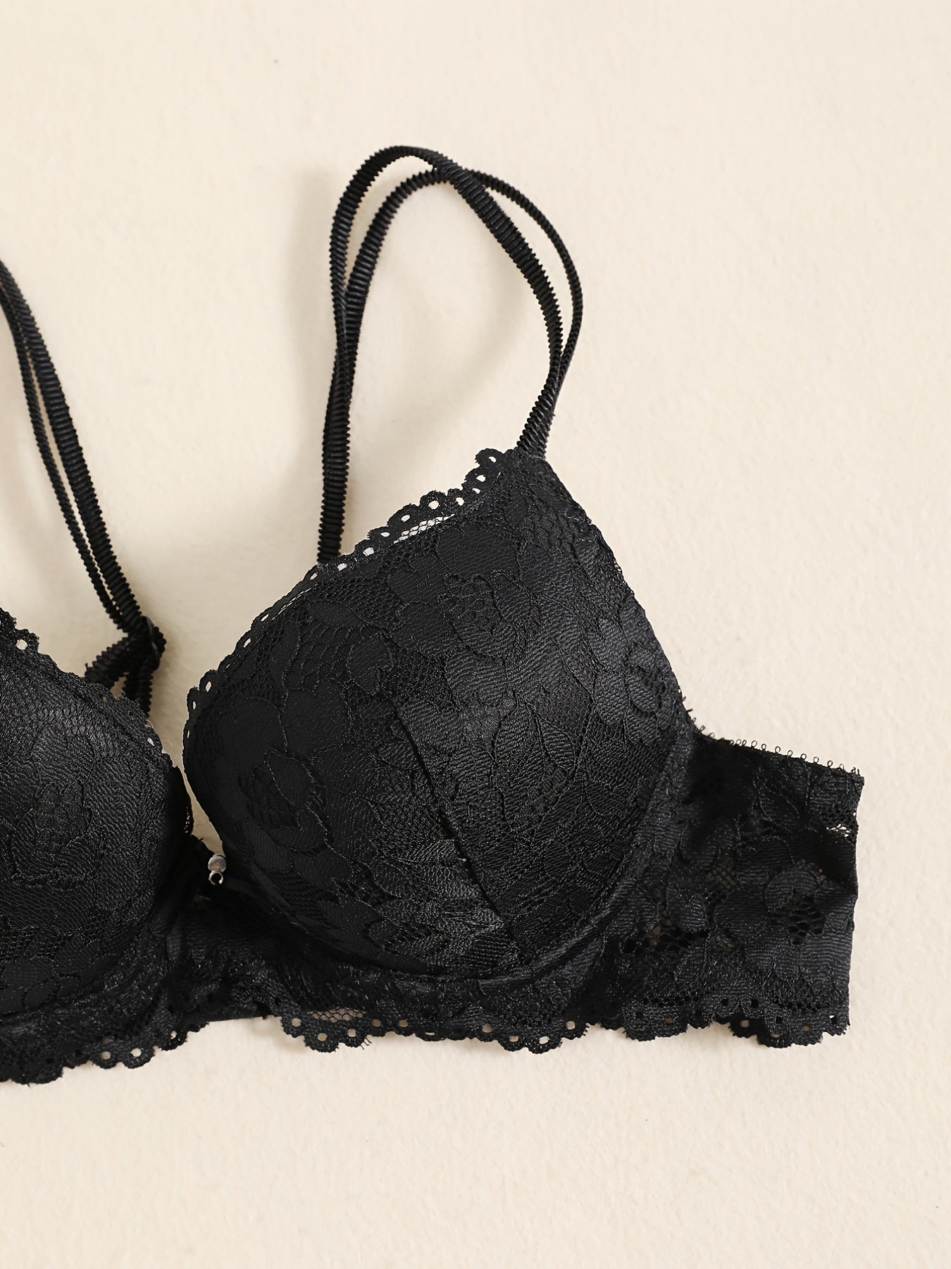 Romantic Lace Embroidery Lingerie Set - Soft & Breathable Push-Up Bra with Sheer Panty - Perfect Seductive Valentines Gift for Her - Womens Comfortable Intimate Wear
