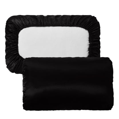 [Soft Satin Pillowcase] 2pcs Soft Breathable Satin Pillowcase | With Elastic Cord - Perfect For A Comfortable Sleep In Your Bedroom