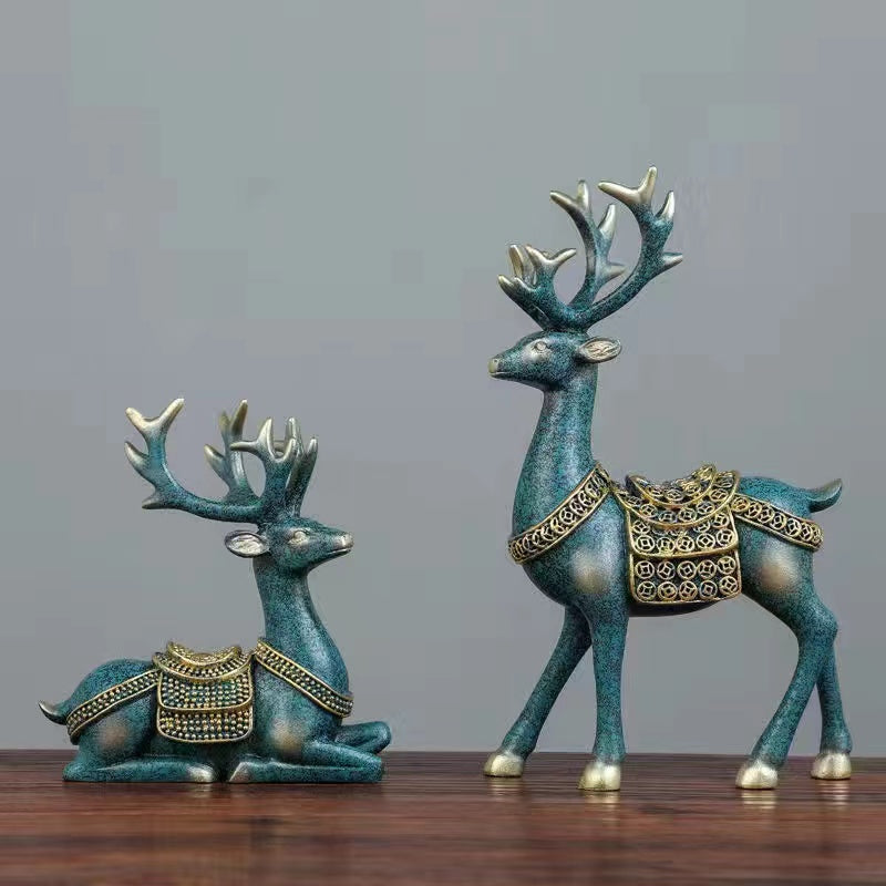 2pcs/set Elegant Deer Ornaments for Home Decor and Weddings - Ideal Housewarming and Living Room Gifts