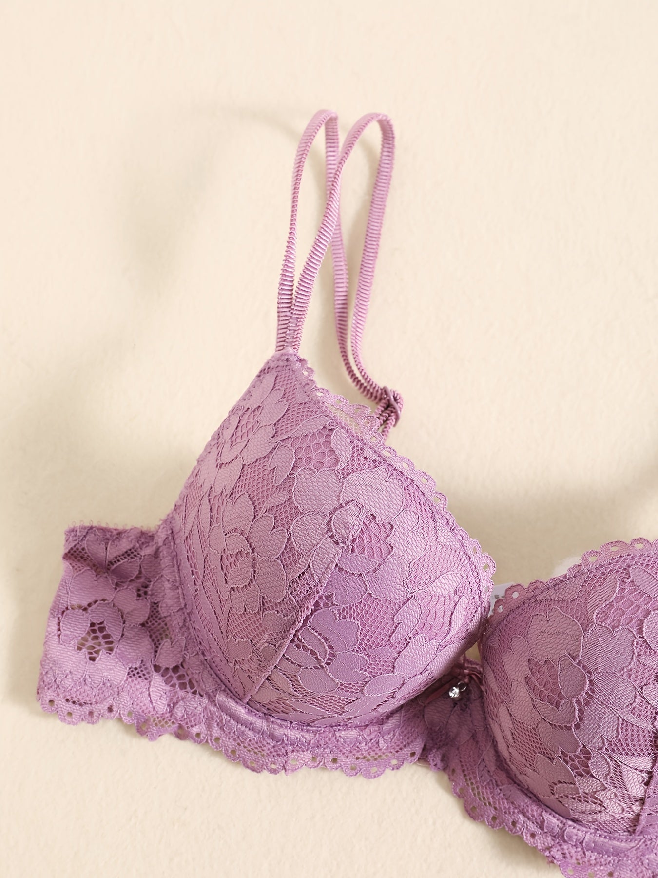 Romantic Lace Embroidery Lingerie Set - Soft & Breathable Push-Up Bra with Sheer Panty - Perfect Seductive Valentines Gift for Her - Womens Comfortable Intimate Wear