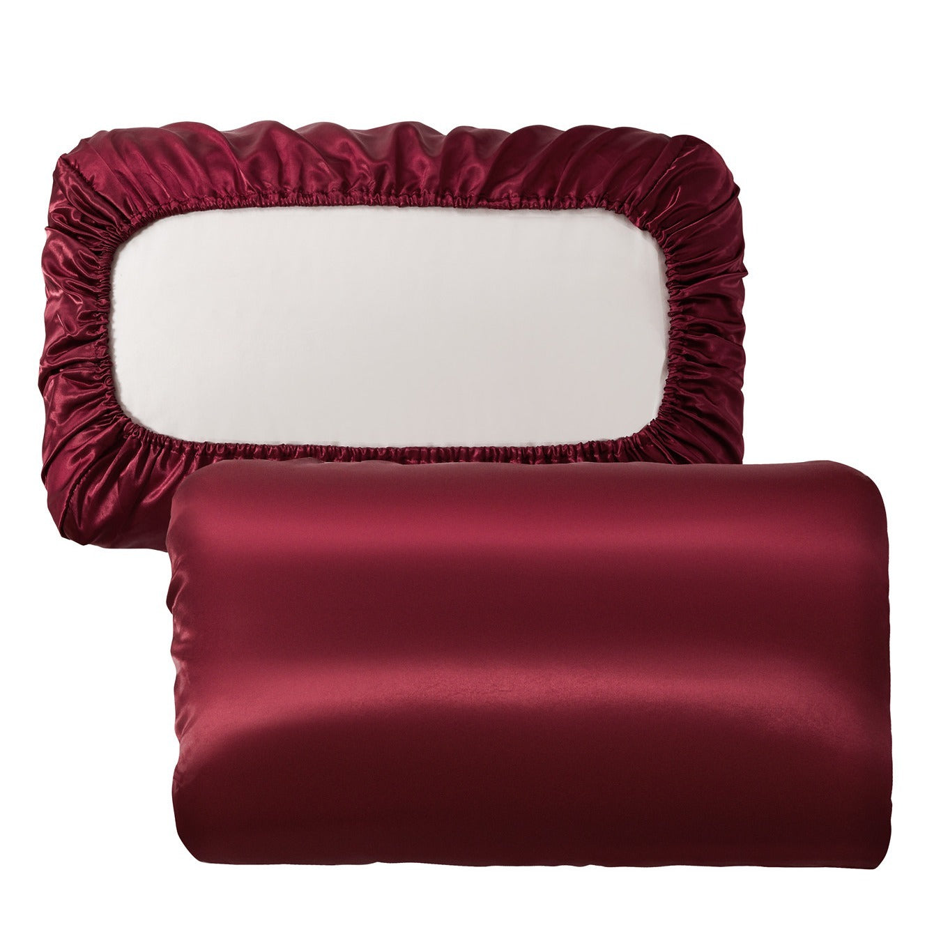 [Soft Satin Pillowcase] 2pcs Soft Breathable Satin Pillowcase | With Elastic Cord - Perfect For A Comfortable Sleep In Your Bedroom