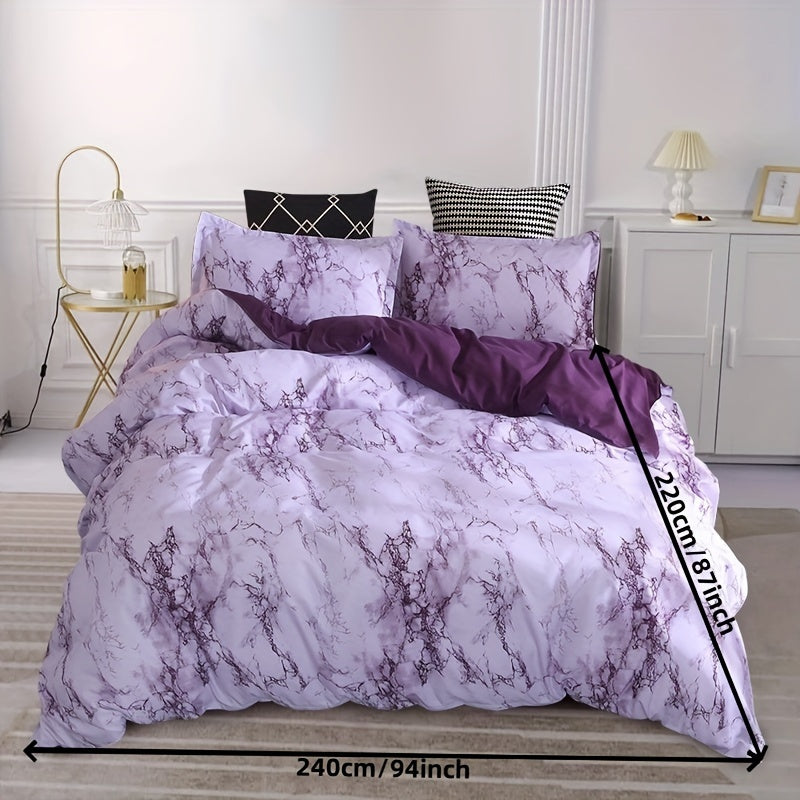 [Chemical Fiber] 3Psc Quilt Cover Three-Piece Set | 90G Chemical Fiber Brushed Printed Fabric | One Quilt Cover Plus a Pair of Pillowcases