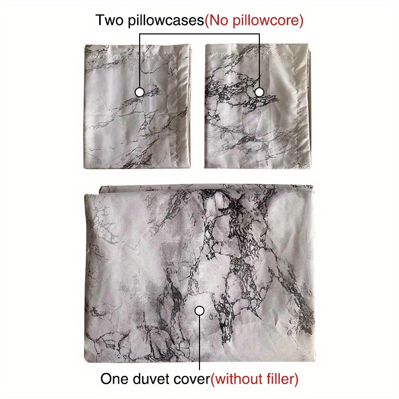 [Chemical Fiber] 3Psc Quilt Cover Three-Piece Set | 90G Chemical Fiber Brushed Printed Fabric | One Quilt Cover Plus a Pair of Pillowcases
