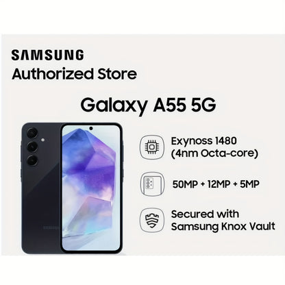 Samsung Galaxy A55 5G, 8 RAM 256 ROM, Dual Sim Android Smartphone, Unlocked, Awesome Lilac
