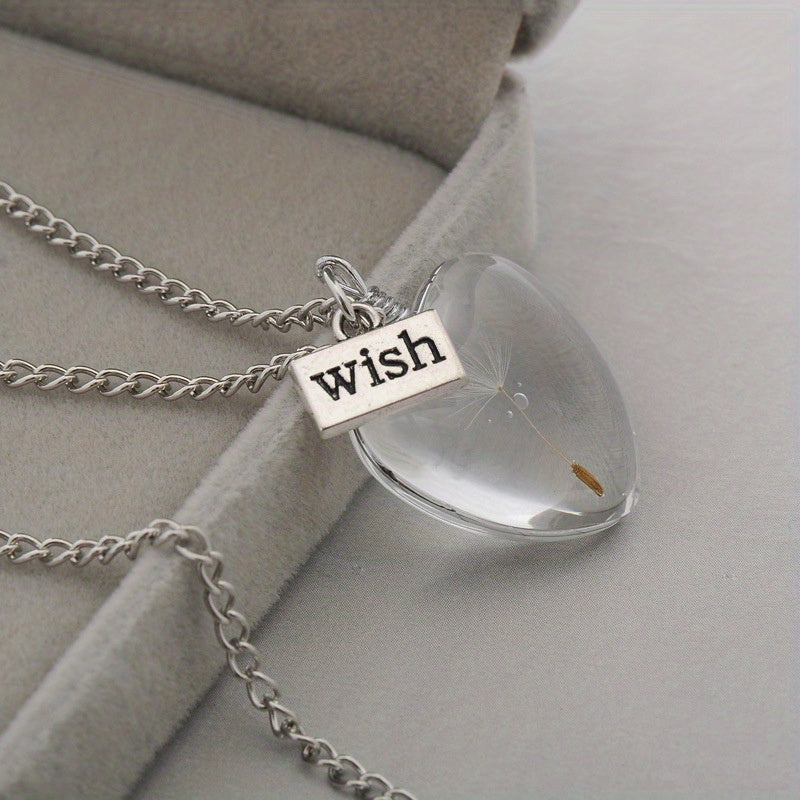 New Dandelion Pendant Necklace Double-sided Crystal Patch 25mm Jewelry Gemstone Sweater Chain Gift