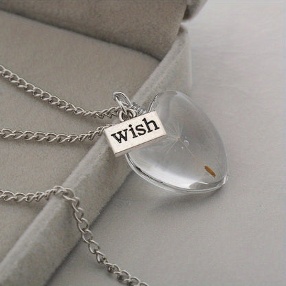New Dandelion Pendant Necklace Double-sided Crystal Patch 25mm Jewelry Gemstone Sweater Chain Gift