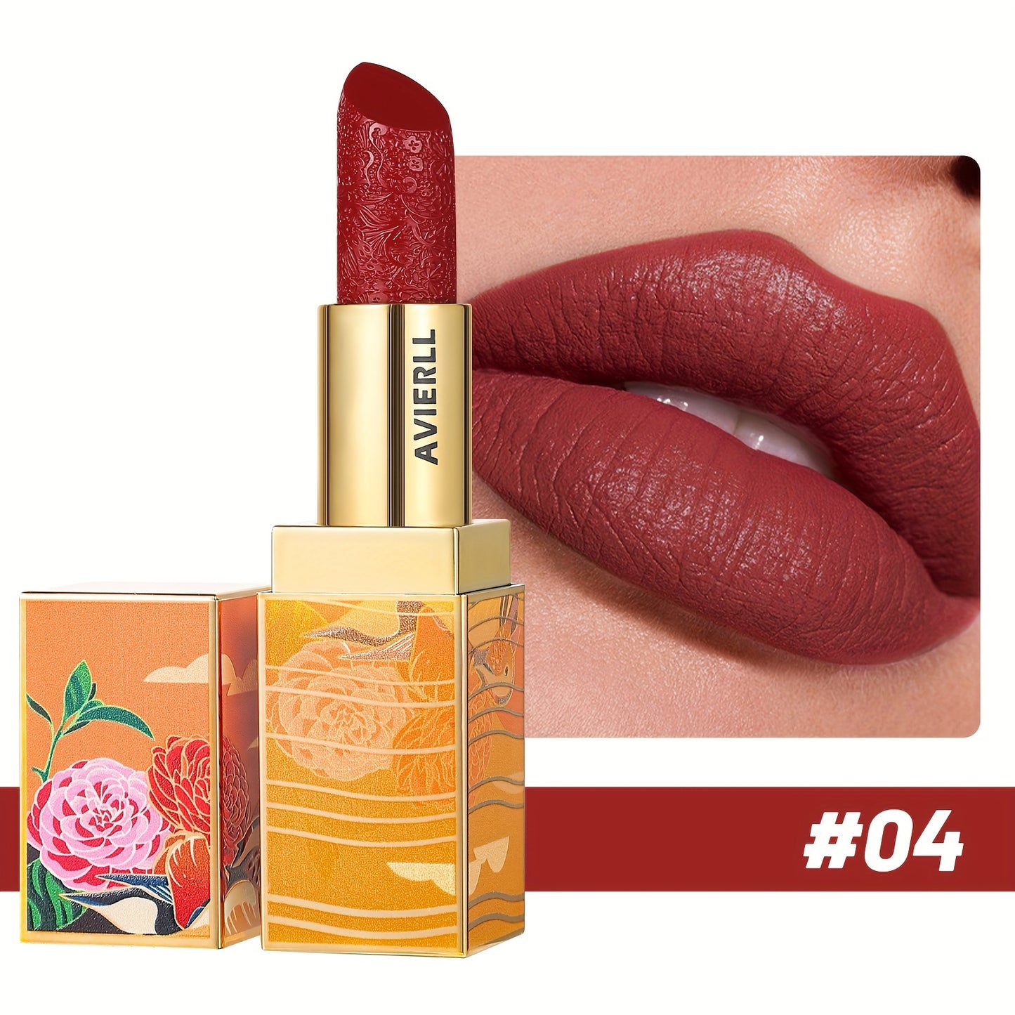 Enchanting Luxurious Matte Velvet Lip Collection - Hydrating, Long-Lasting, Seamless Finish - A Fashionable Chinese Traditional Printed Gift for Women, Perfect for Valentines Day & Lunar New Year Celebrations