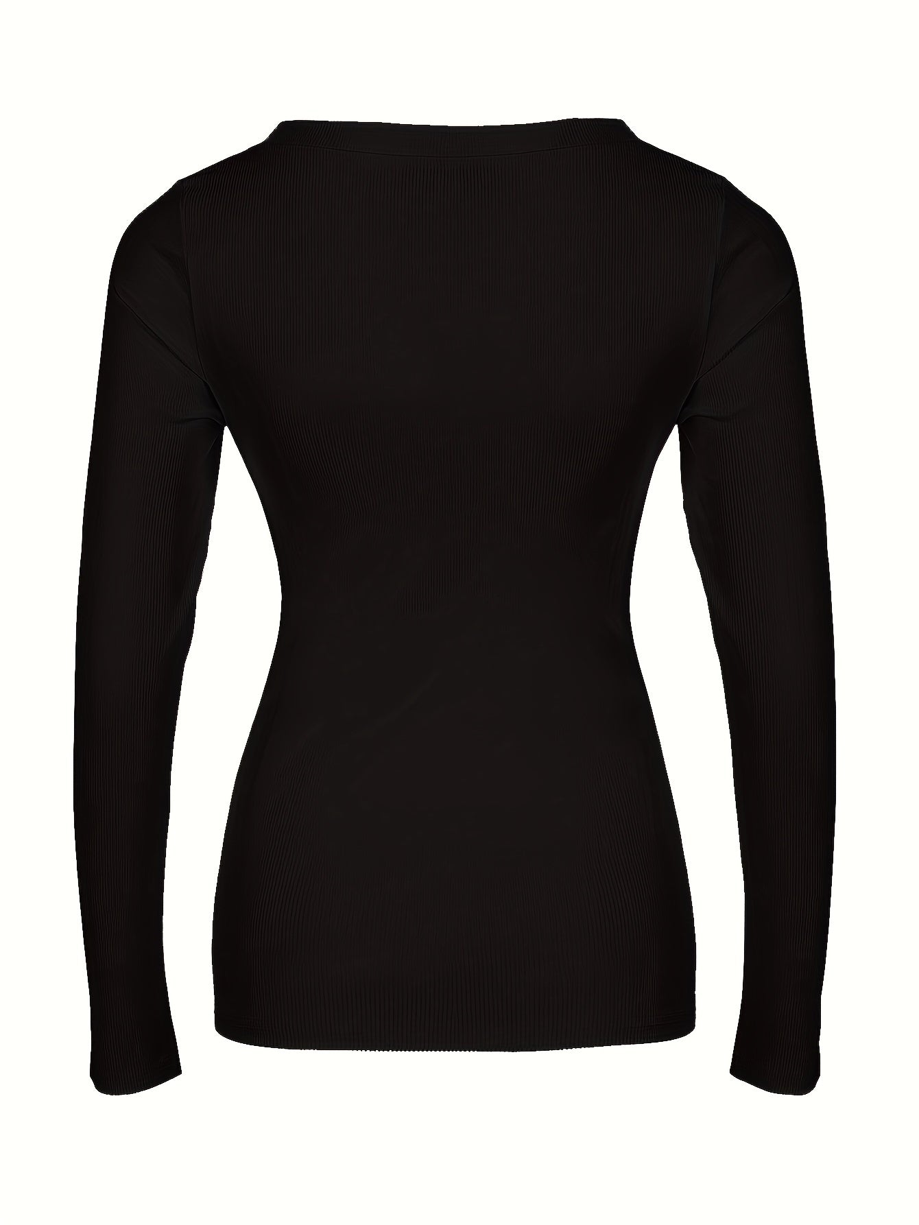 Womens Soft Ribbed Square Neck T-Shirt - Trendy Long Sleeves for Spring & Fall - Versatile Casual Wear
