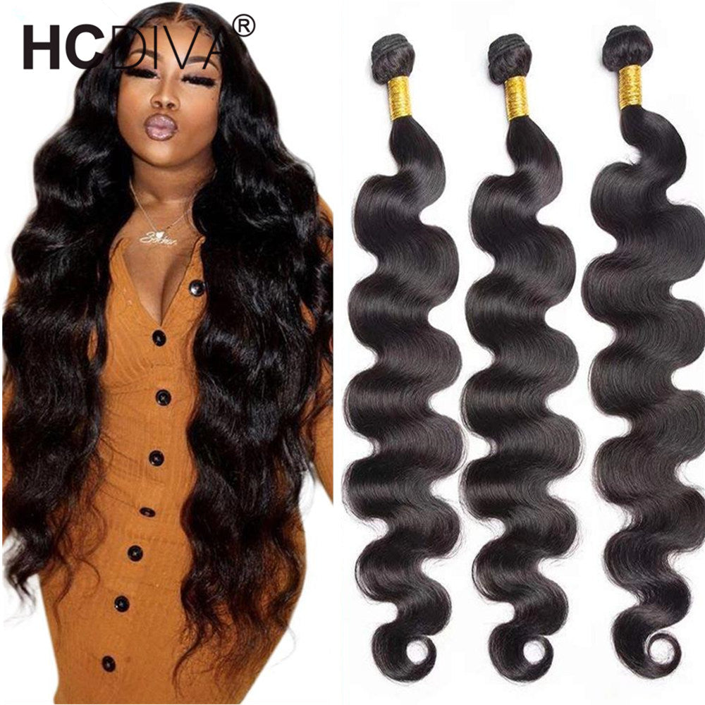 10A Brazilian Body Wave Hair Extensions - 3-Pack Human Remy Hair Bundles, Naturally Lustrous & Tangle-Free, Premium Quality for Women, 10-32 Inch Lengths