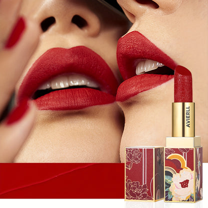 Enchanting Luxurious Matte Velvet Lip Collection - Hydrating, Long-Lasting, Seamless Finish - A Fashionable Chinese Traditional Printed Gift for Women, Perfect for Valentines Day & Lunar New Year Celebrations