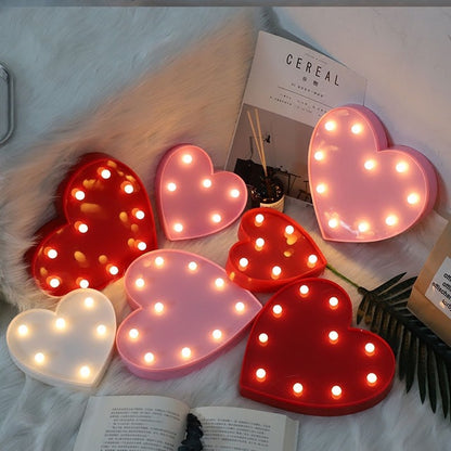 1pc LED Love Lamp Heart Shape Light Small Night Light Christmas Layout Creative Supplies Room Layout, Valentine's Day Christmas & Halloween Decorations