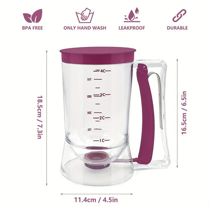 [1pc Batter Dispenser] 1pc Collapsible Batter Dispenser | Pancake Cupcake Batter Separator for Cupcakes, Waffles, Muffin Mix, and Baked Goods
