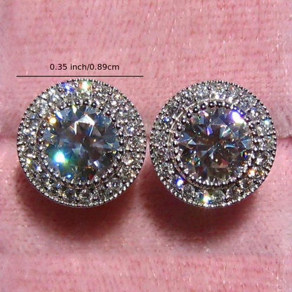 Luxurious Genuine Brilliance Micro Paved White Cubic Zirconia Stud Earrings for Women - Sparkling Engagement Statement Jewelry, Nickel-Free Copper Backing, Ideal for Weddings and Formal Events, Wedding Earrings | Sparkling Ea