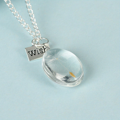 New Dandelion Pendant Necklace Double-sided Crystal Patch 25mm Jewelry Gemstone Sweater Chain Gift