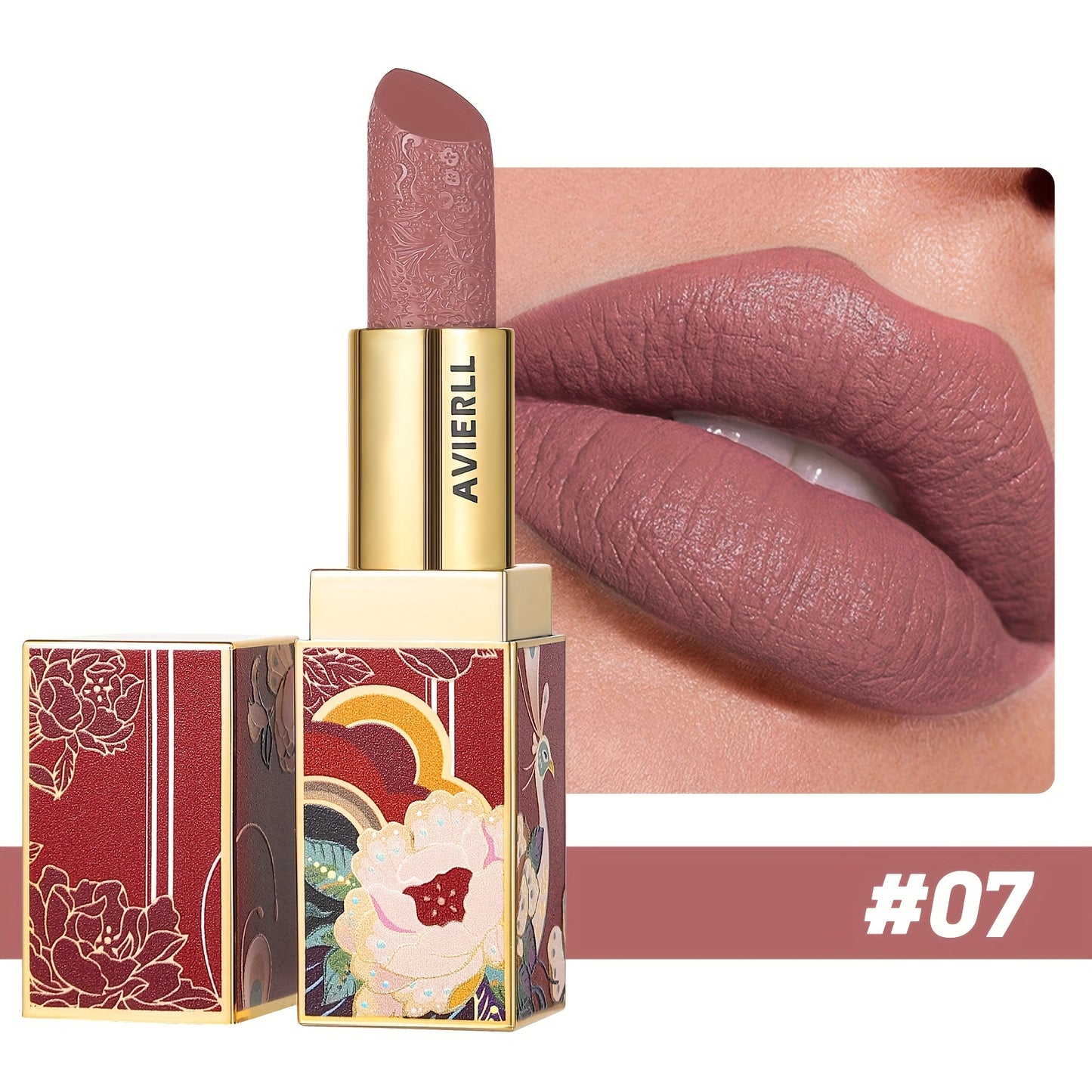 Enchanting Luxurious Matte Velvet Lip Collection - Hydrating, Long-Lasting, Seamless Finish - A Fashionable Chinese Traditional Printed Gift for Women, Perfect for Valentines Day & Lunar New Year Celebrations
