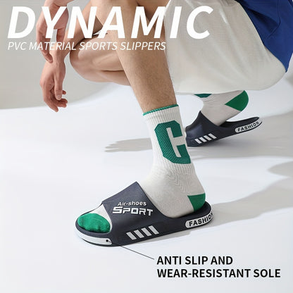 [Non-Slip PVC Slippers] Non-Slip, Wear-Resistant PVC Slippers - Men's Casual Summer Slip-On Sandals for Outdoor & Indoor Use | Outdoor Footwear | Casual Slipon Shoes | PVC Upper Sandalssuitable for Men & Women