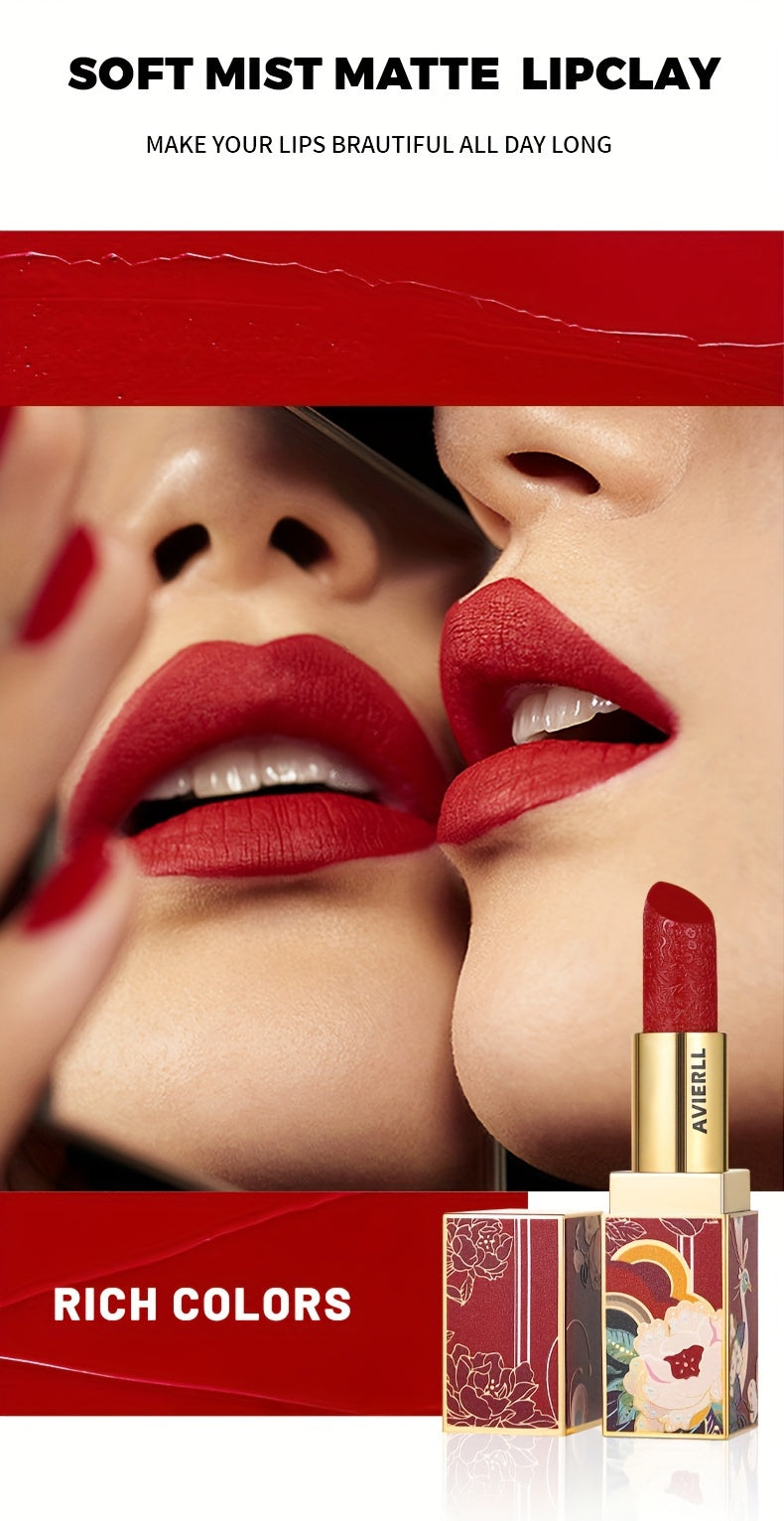 Enchanting Luxurious Matte Velvet Lip Collection - Hydrating, Long-Lasting, Seamless Finish - A Fashionable Chinese Traditional Printed Gift for Women, Perfect for Valentines Day & Lunar New Year Celebrations