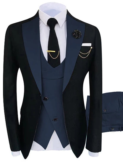 HD241 New Costume Homme Popular Clothing Party Luxury Stage Men's Suit Groomsmen Regular Fit Tuxedo 3 Piece Set