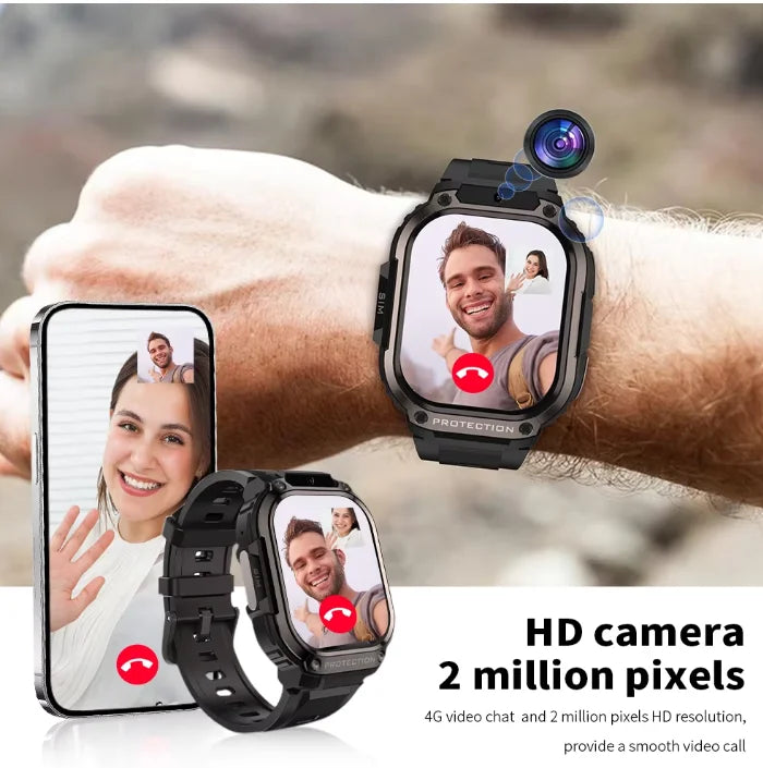 4G Android DM63 Smart Watch for Men Women Netcom Sim Card Watch HD AMOLED Screen Front Camera Montre Intelligente Dial Call GPS