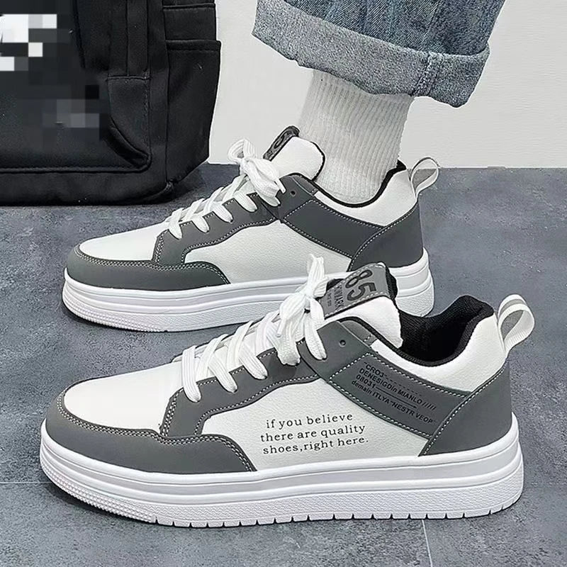Wholesale   Men's Shoes New Breathable High Top  Men's Trendy  Little White Shoes Sports and Casual Board Shoes