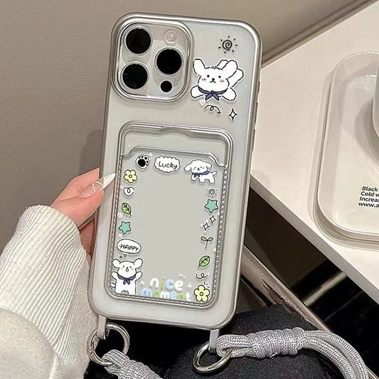 Good Luck Moment Puppy Phone case for Iphone15promaxmobile Phone case 13Card Holder1211lanyard15