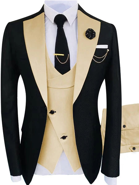 HD241 New Costume Homme Popular Clothing Party Luxury Stage Men's Suit Groomsmen Regular Fit Tuxedo 3 Piece Set