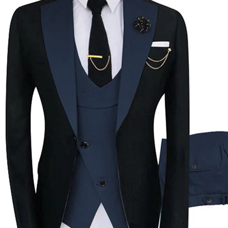 HD241 New Costume Homme Popular Clothing Party Luxury Stage Men's Suit Groomsmen Regular Fit Tuxedo 3 Piece Set