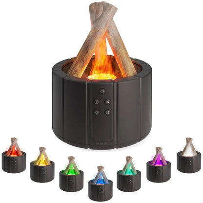 250ml Bonfire Shape Warm Light 7 Colorful Aromatherapy Diffuser Air Humidificador Scented Oil Diffusers  with Remote Control