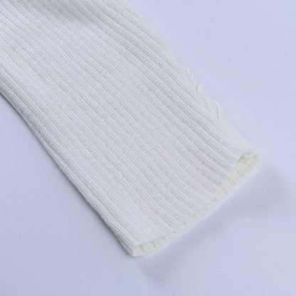 Tossy White Women Sweater Shrugs Cropped Top Full Lantern Sleeve Knitwear Pullover Sexy Summer High Street Outwear 2023 Spring