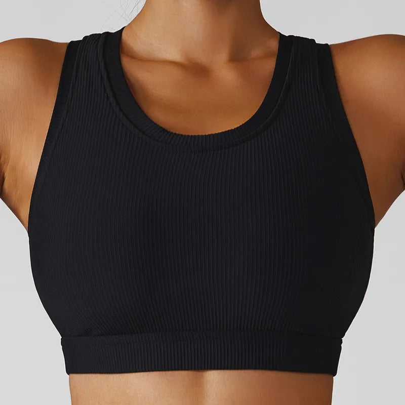 PASUXI Seamless Ribbed Workout Outfits for Women 2/4 Piece Sport Bra High Waist Shorts Yoga Leggings Sets Fitness Gym Clothing