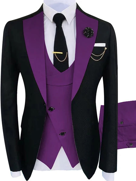 HD241 New Costume Homme Popular Clothing Party Luxury Stage Men's Suit Groomsmen Regular Fit Tuxedo 3 Piece Set