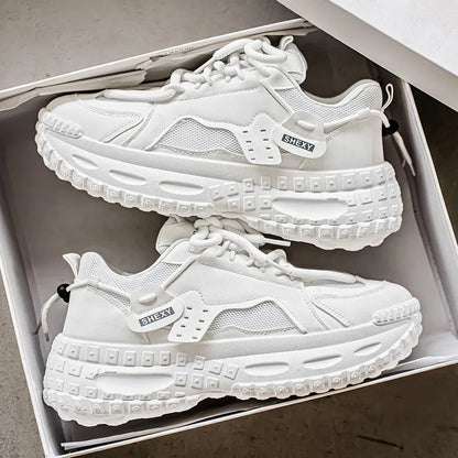 Big Size Spring Walking Style New Breathable High Top Shoes Versatile Men's Elevated Casual Shoes Sports Shoes